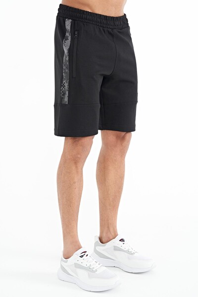 Tommylife Wholesale Alec Standard Fit Basic Men's Shorts 81243 Black - Thumbnail