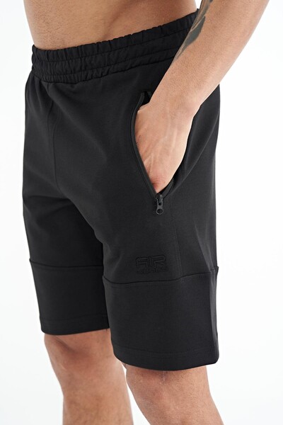 Tommylife Wholesale Alec Standard Fit Basic Men's Shorts 81243 Black - Thumbnail