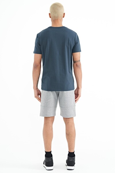 Tommylife Wholesale Alec Standard Fit Basic Men's Shorts 81243 Gray Melange - Thumbnail