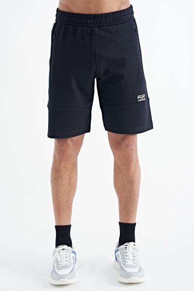 Tommylife Wholesale Alec Standard Fit Basic Men's Shorts 81243 Navy Blue - Thumbnail