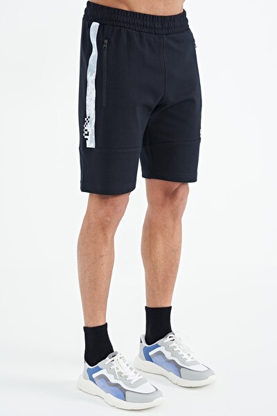 Tommylife Wholesale Alec Standard Fit Basic Men's Shorts 81243 Navy Blue - Thumbnail