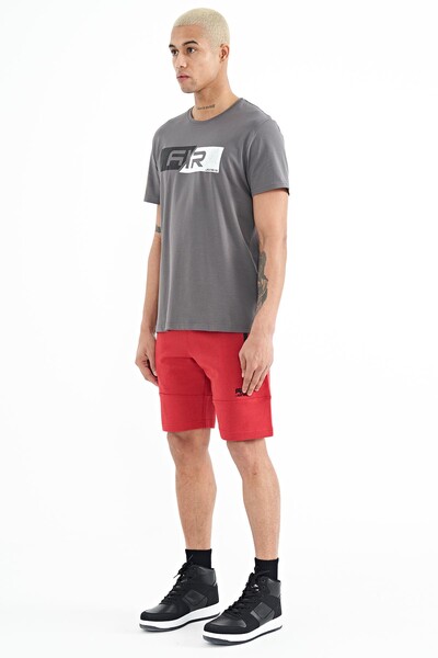 Tommylife Wholesale Alec Standard Fit Basic Men's Shorts 81243 Red - Thumbnail