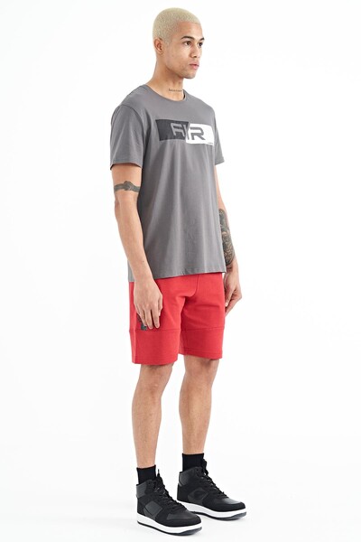 Tommylife Wholesale Alec Standard Fit Basic Men's Shorts 81243 Red - Thumbnail