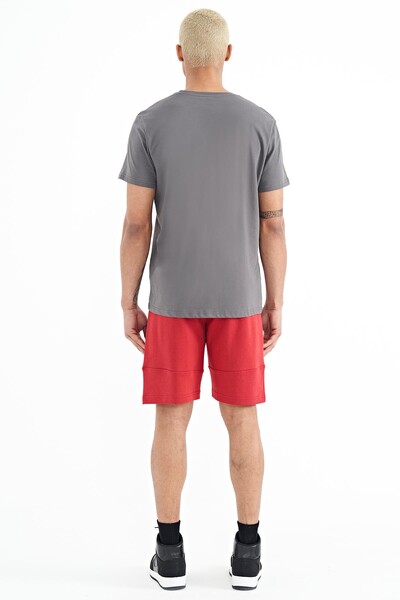 Tommylife Wholesale Alec Standard Fit Basic Men's Shorts 81243 Red - Thumbnail