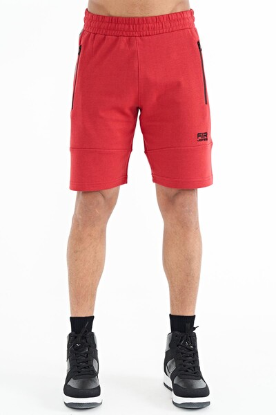 Tommylife Wholesale Alec Standard Fit Basic Men's Shorts 81243 Red - Thumbnail