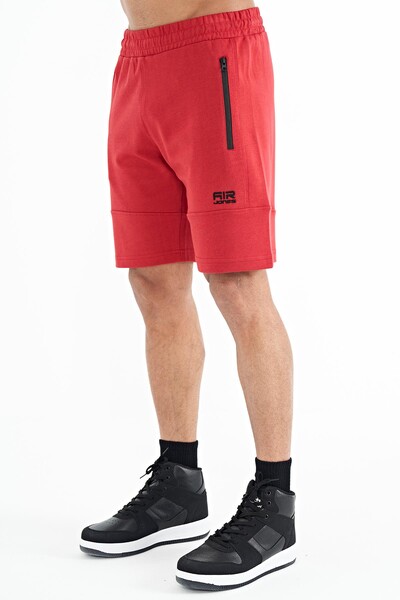 Tommylife Wholesale Alec Standard Fit Basic Men's Shorts 81243 Red - Thumbnail