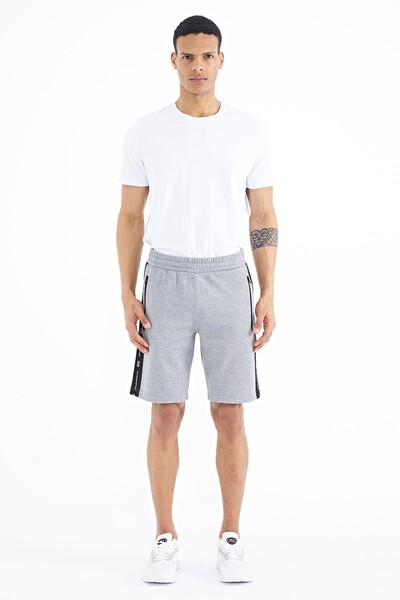 Tommylife Wholesale Alfred Standard Fit Men's Shorts 81244 Gray Melange - Thumbnail