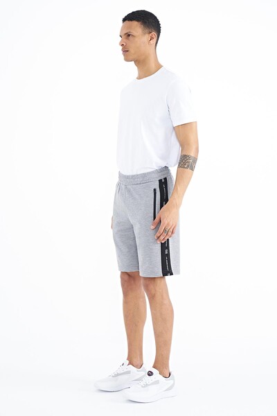 Tommylife Wholesale Alfred Standard Fit Men's Shorts 81244 Gray Melange - Thumbnail