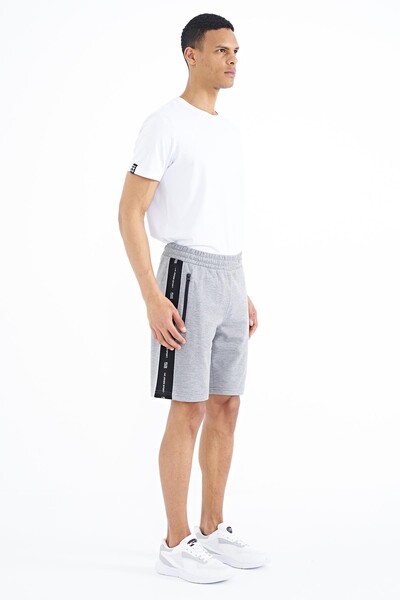 Tommylife Wholesale Alfred Standard Fit Men's Shorts 81244 Gray Melange - Thumbnail