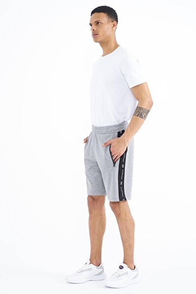 Tommylife Wholesale Alfred Standard Fit Men's Shorts 81244 Gray Melange - Thumbnail