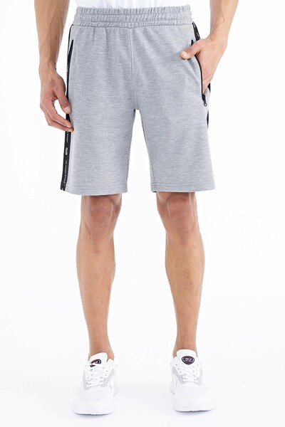 Tommylife Wholesale Alfred Standard Fit Men's Shorts 81244 Gray Melange - Thumbnail