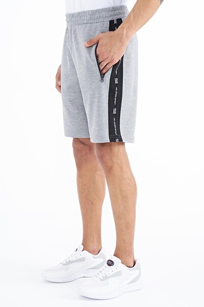 Tommylife Wholesale Alfred Standard Fit Men's Shorts 81244 Gray Melange - Thumbnail