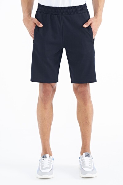 Tommylife Wholesale Alfred Standard Fit Men's Shorts 81244 Navy Blue - Thumbnail