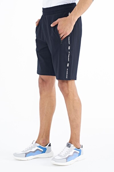 Tommylife Wholesale Alfred Standard Fit Men's Shorts 81244 Navy Blue - Thumbnail