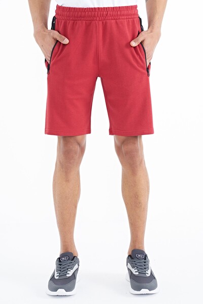 Tommylife Wholesale Alfred Standard Fit Men's Shorts 81244 Red - Thumbnail