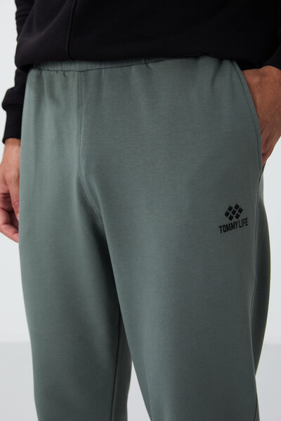 Tommylife Wholesale Almond Green With Classic Pockets Standard Mold Cuffed Men's Sweatpant - 84652 - 4