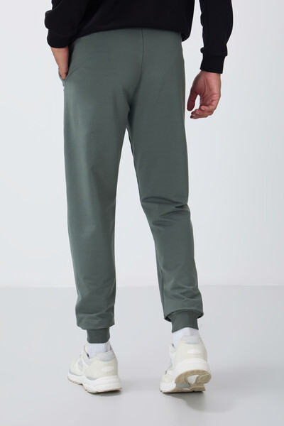 Tommylife Wholesale Almond Green With Classic Pockets Standard Mold Cuffed Men's Sweatpant - 84652 - 5