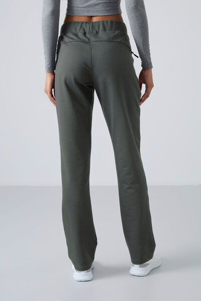 Tommylife Wholesale Almond Green With Zipper Pocket Comfy Classic Hem Women's Sweatpants - 94195 - Thumbnail