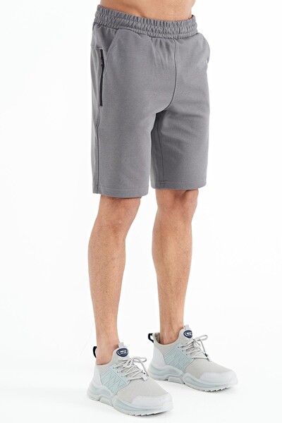 Tommylife Wholesale Alva Standard Fit Printed Men's Shorts 81245 Dark Gray - Thumbnail