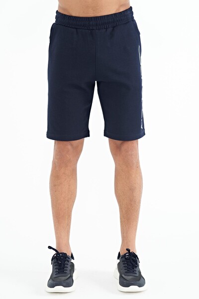 Tommylife Wholesale Alva Standard Fit Printed Men's Shorts 81245 Indigo - Thumbnail