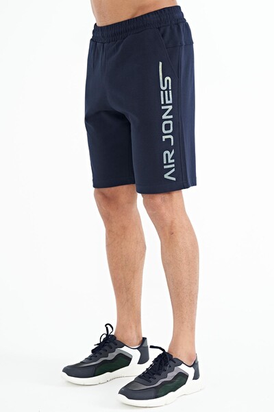 Tommylife Wholesale Alva Standard Fit Printed Men's Shorts 81245 Indigo - Thumbnail