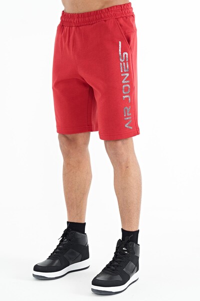 Tommylife Wholesale Alva Standard Fit Printed Men's Shorts 81245 Red - Thumbnail