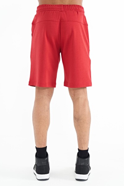 Tommylife Wholesale Alva Standard Fit Printed Men's Shorts 81245 Red - Thumbnail