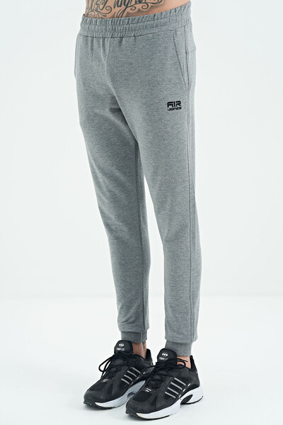 Tommylife Wholesale Alvin Standard Fit Basic Men's Jogger Sweatpants 84908 Gray Melange - Thumbnail