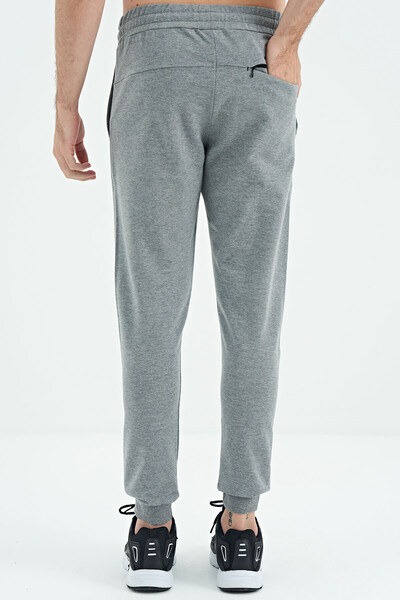 Tommylife Wholesale Alvin Standard Fit Basic Men's Jogger Sweatpants 84908 Gray Melange - Thumbnail