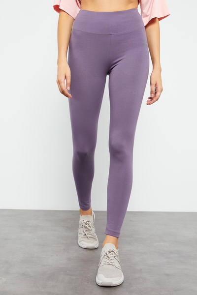 Tommylife Wholesale Amethyst High Waist Body-Hugging Slim Fit Skinny Leg Women's Leggings - 94011 - Thumbnail