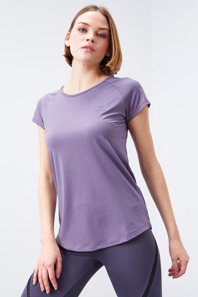 Tommylife Wholesale Amethyst Short Sleeve Standard Fit Crew Neck Women's T-Shirt - 97101 - Thumbnail