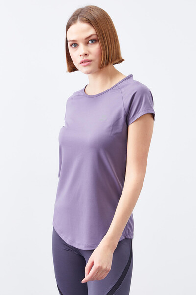 Tommylife Wholesale Amethyst Short Sleeve Standard Fit Crew Neck Women's T-Shirt - 97101 - Thumbnail