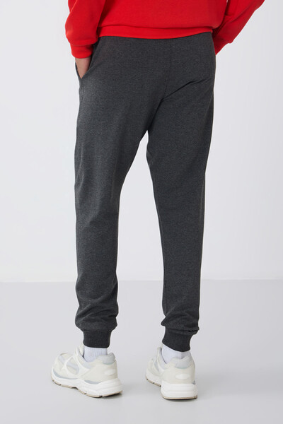 Tommylife Wholesale Anthracite Melange With Classic Pockets Standard Mold Cuffed Men's Sweatpant - 84652 - Thumbnail