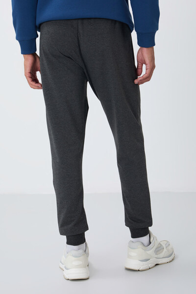 Tommylife Wholesale Anthracite Melange With Zipper Pockets Standard Mold Jogger Men's Sweatpant - 84651 - Thumbnail