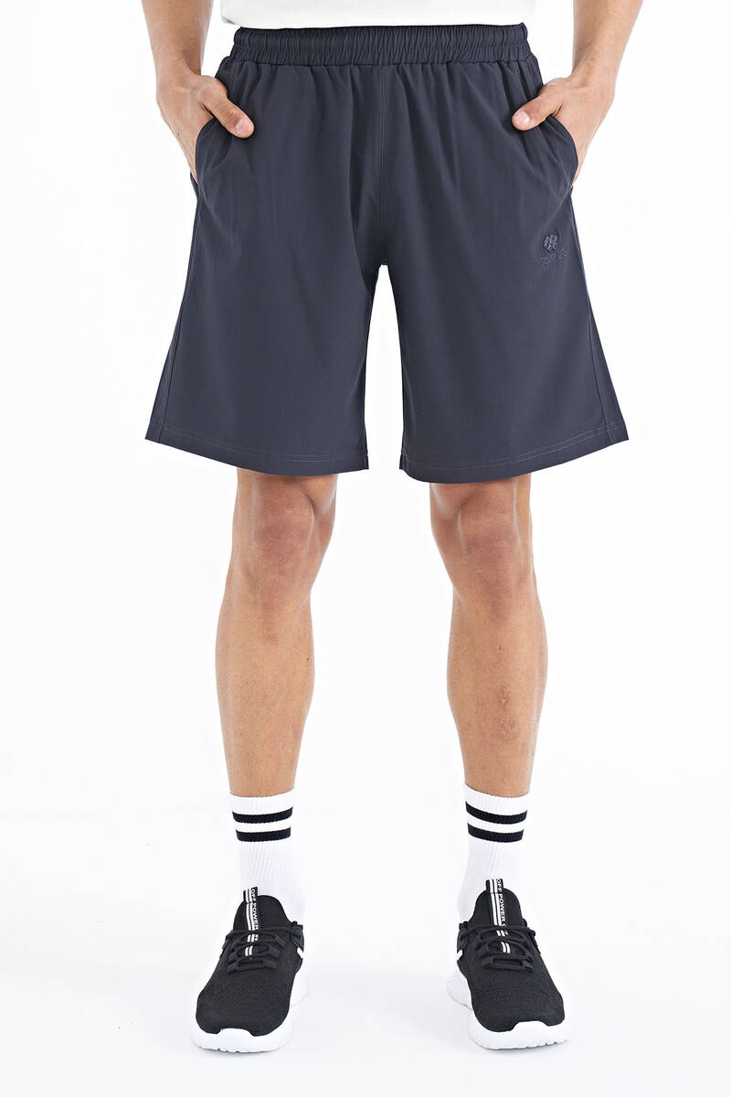 TOMMYLIFE - Tommylife Wholesale Anthracite Side Pocket Detailed Elastic Men's Short - 81238