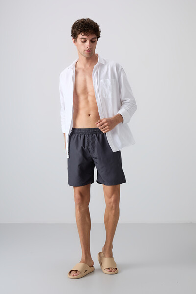 Tommylife Wholesale Anthracite Standard Fit Men's Swim Shorts - 81237 - Thumbnail