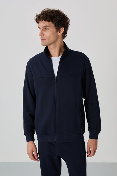 Tommylife Wholesale Anton Standard Fit Basic Men's Tracksuit Set 85178 Indigo - Thumbnail