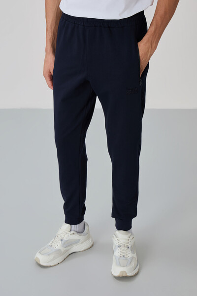 Tommylife Wholesale Anton Standard Fit Basic Men's Tracksuit Set 85178 Indigo - Thumbnail