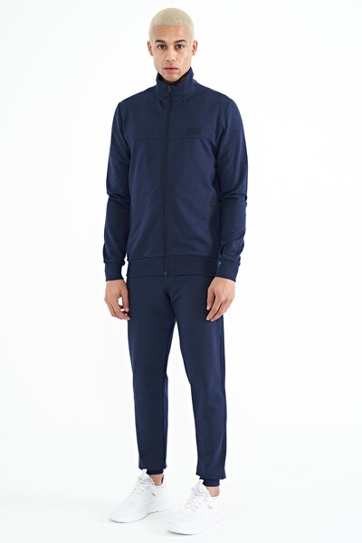 Tommylife Wholesale Anton Standard Fit Basic Men's Tracksuit Set 85178 Indigo - Thumbnail