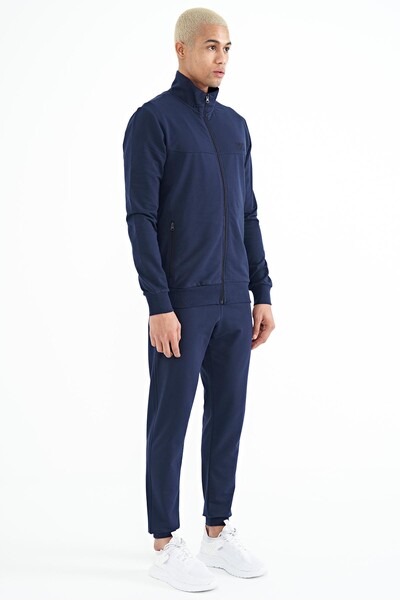 Tommylife Wholesale Anton Standard Fit Basic Men's Tracksuit Set 85178 Indigo - Thumbnail