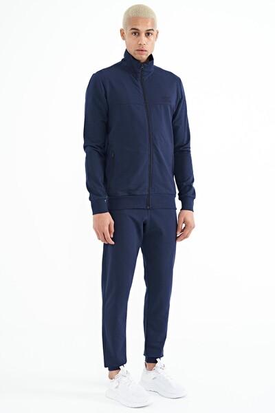 Tommylife Wholesale Anton Standard Fit Basic Men's Tracksuit Set 85178 Indigo - Thumbnail