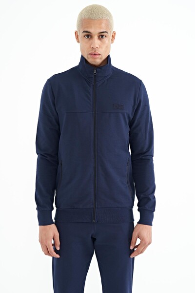 Tommylife Wholesale Anton Standard Fit Basic Men's Tracksuit Set 85178 Indigo - Thumbnail