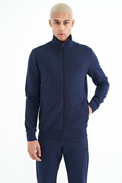 Tommylife Wholesale Anton Standard Fit Basic Men's Tracksuit Set 85178 Indigo - Thumbnail