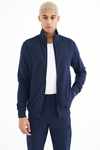 Tommylife Wholesale Anton Standard Fit Basic Men's Tracksuit Set 85178 Indigo - Thumbnail