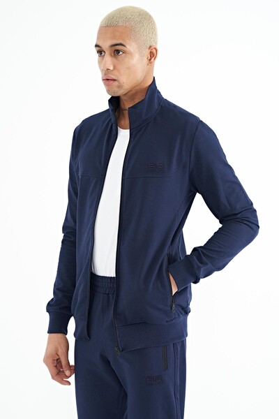 Tommylife Wholesale Anton Standard Fit Basic Men's Tracksuit Set 85178 Indigo - Thumbnail