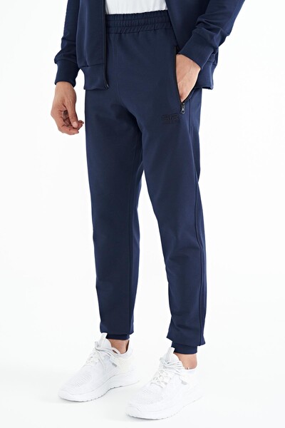 Tommylife Wholesale Anton Standard Fit Basic Men's Tracksuit Set 85178 Indigo - Thumbnail