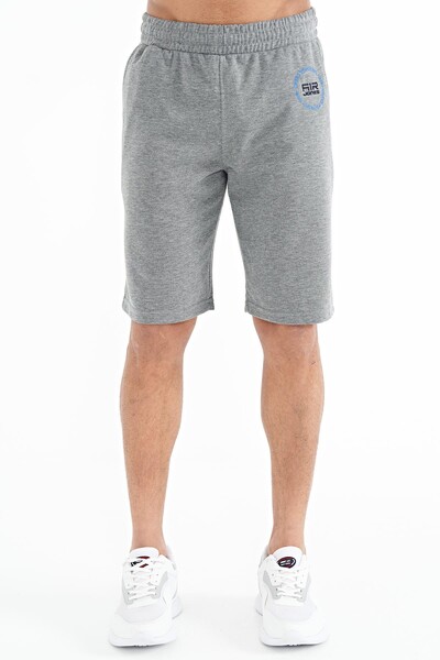 Tommylife Wholesale Antony Standard Fit Men's Shorts 81247 Gray Melange - Thumbnail