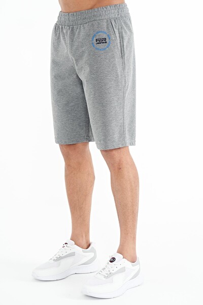 Tommylife Wholesale Antony Standard Fit Men's Shorts 81247 Gray Melange - Thumbnail