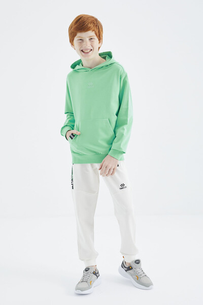 Tommylife Wholesale Aqua Green Hooded Boys' Sweatshirt - 11177 - Thumbnail