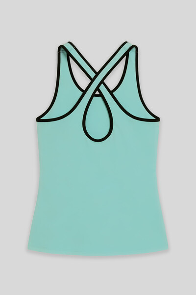 Tommylife Wholesale Aqua Green Sleeveless Standard Fit Women's Sports Tank Top - 97094 - Thumbnail